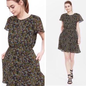 BANANA REPUBLIC Floral Flutter Sleeve Mini Dress - Size S